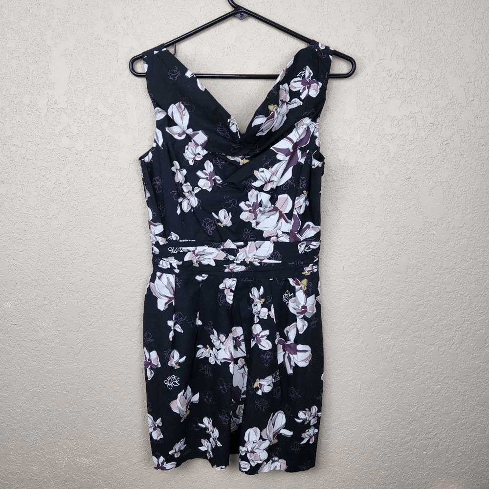 Hinge Purple and White Floral Print Tank Dress Small (6901)